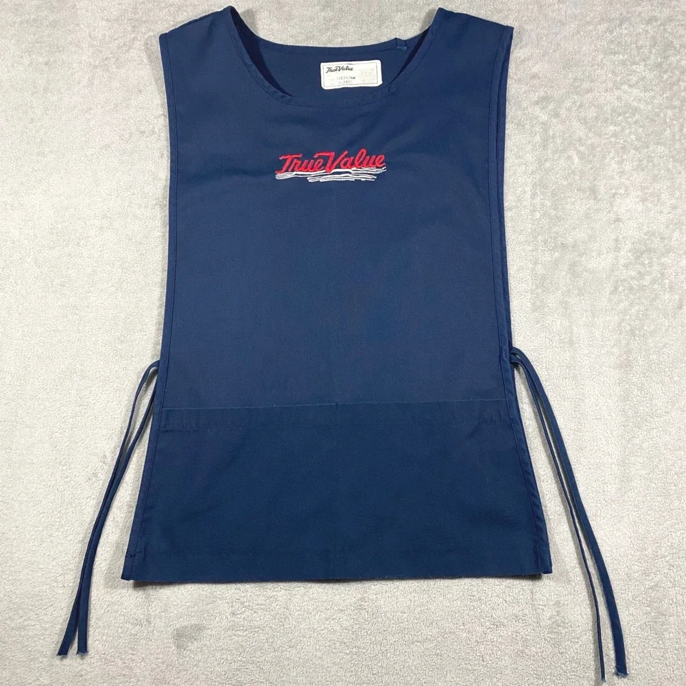 True Value Hardware Apron Vest Unisex XL Navy‎ Blue Vintage Workwear 34836ZNW
